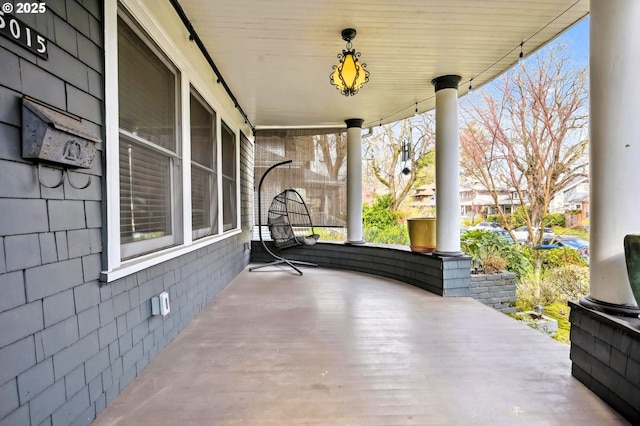 view of patio with a porch