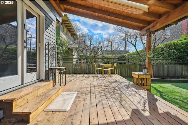 wooden terrace with fence