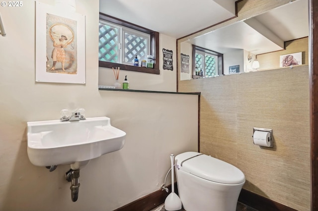 bathroom with toilet and a sink