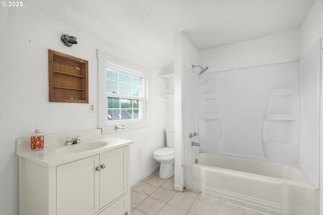 307 Columbia St, Kelso, WA 98626 - bathroom featuring toilet, tile patterned flooring, vanity, and bathtub / shower combination