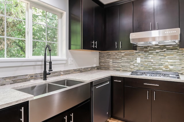 2795 Mallory Ln, Eugene, OR 97401 - kitchen featuring under cabinet range hood, stainless steel appliances, a sink, and healthy amount of natural light