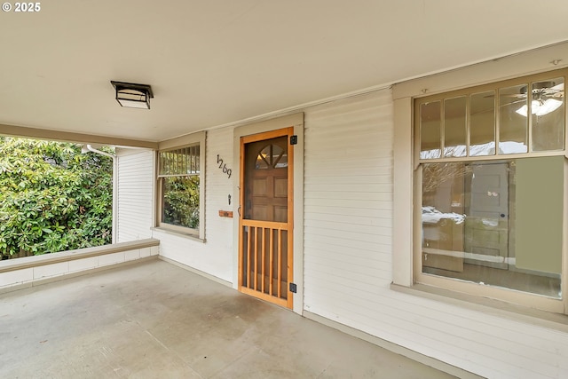 interior space featuring covered porch