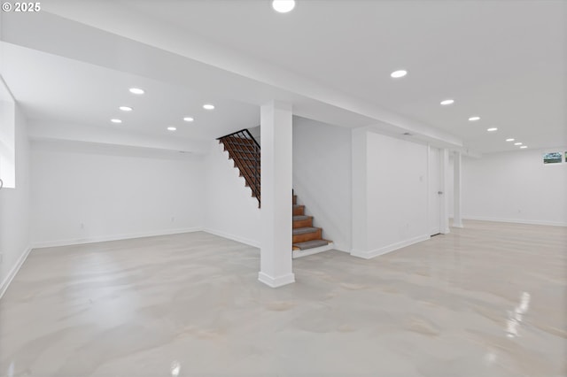 4621 NE 37th Ave, Portland, OR 97211 - finished basement with stairway, recessed lighting, and baseboards