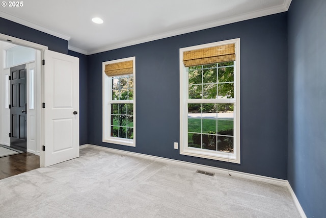 12723 Adrian Ct, Lake Oswego, OR 97034 - unfurnished room with carpet flooring, crown molding, and recessed lighting
