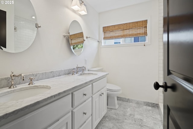12723 Adrian Ct, Lake Oswego, OR 97034 - full bathroom with double vanity and marble finish flooring