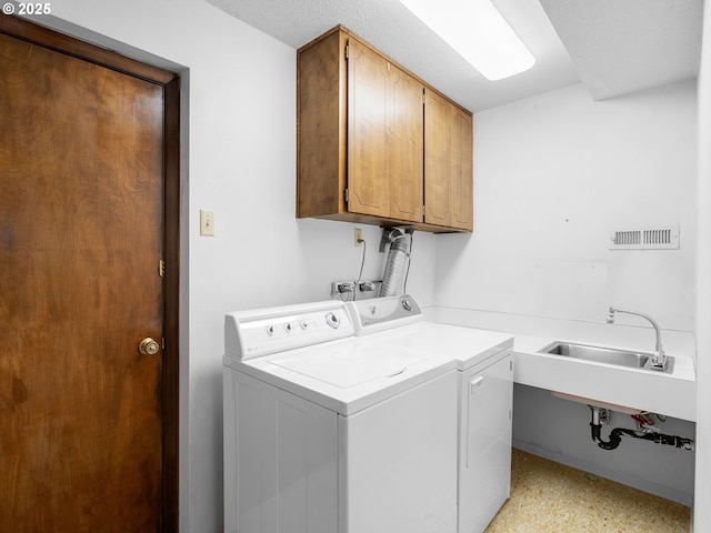 15416 NE Holladay St, Portland, OR 97230 - laundry area featuring a sink, separate washer and dryer, and cabinet space