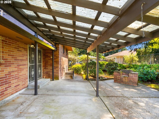 15416 NE Holladay St, Portland, OR 97230 - view of patio / terrace featuring fence and a pergola