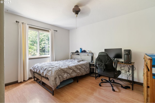 169 W 2nd St, Lafayette, OR 97127 - bedroom with wood finished floors, ceiling fan, and an office area