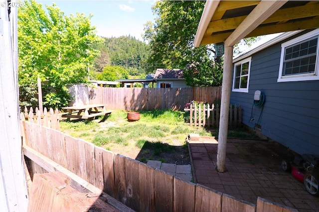 317 S Cedar St, Drain, OR 97435 - fenced backyard featuring a patio