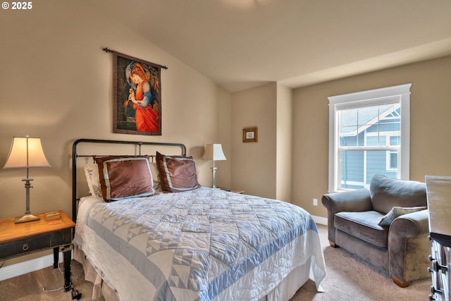 bedroom with baseboards and carpet floors