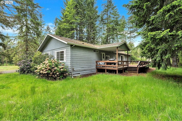 24344 NW Meacham Rd, North Plains, OR 97133 - rear view of house with a wooden deck