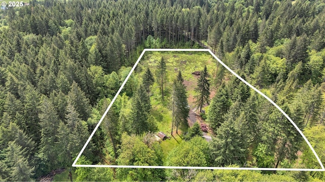 24344 NW Meacham Rd, North Plains, OR 97133 - aerial view of property's location featuring property boundaries highlighted and a heavily wooded area