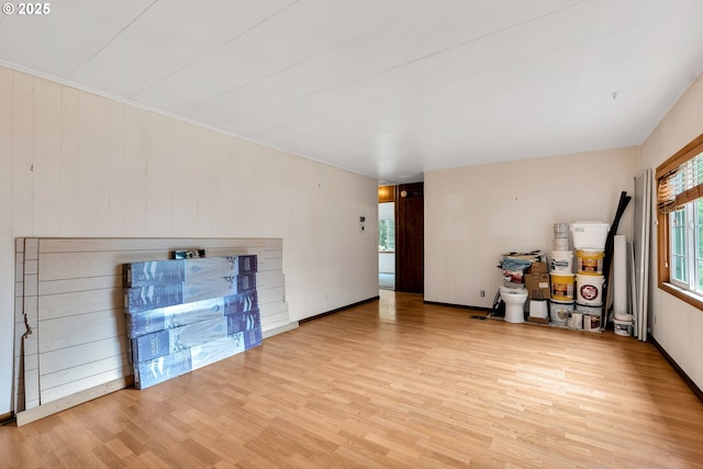 24344 NW Meacham Rd, North Plains, OR 97133 - unfurnished living room with wood finished floors and baseboards