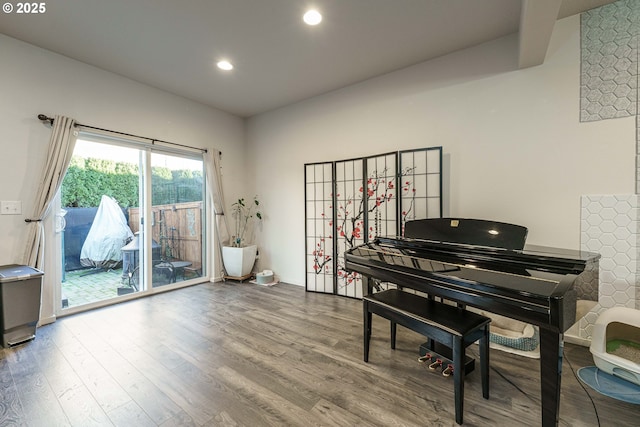 miscellaneous room featuring hardwood / wood-style floors