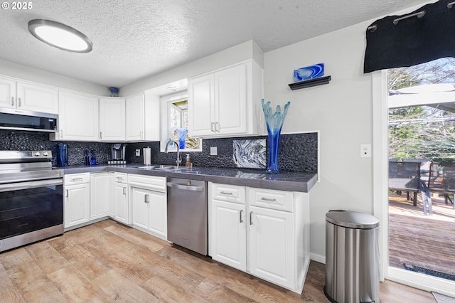 35363 Woodland Ln, Astoria, OR 97103 - kitchen featuring a wealth of natural light, light wood finished floors, a sink, and appliances with stainless steel finishes