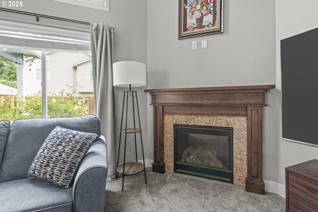2474 Equestrian Loop S, Salem, OR 97302 - living area featuring carpet flooring and a premium fireplace
