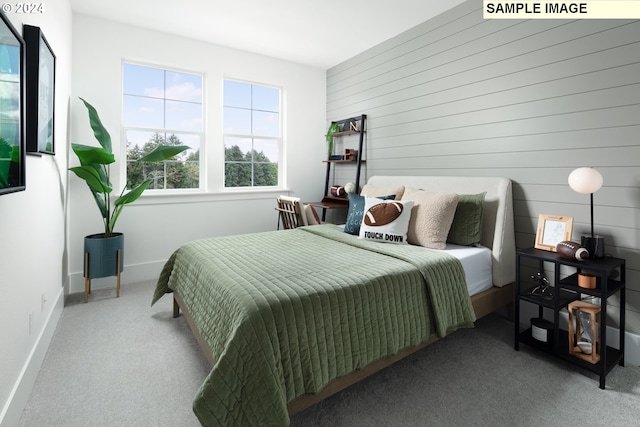 11855 SW Bosley Ter, Beaverton, OR 97007 - bedroom with carpet flooring and wooden walls