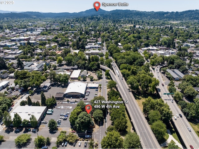 490 W 4th Ave, Eugene, OR 97401 - bird's eye view of a highway and mountains