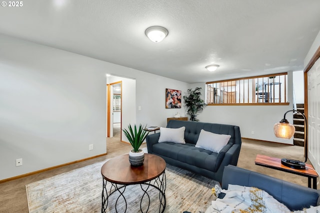 3870 Ashford Dr, Eugene, OR 97405 - living area featuring carpet, baseboards, and a textured ceiling