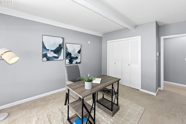 4460 SW Scholls Ferry Rd Unit 5, Portland, OR 97225 - office area featuring beam ceiling and light colored carpet