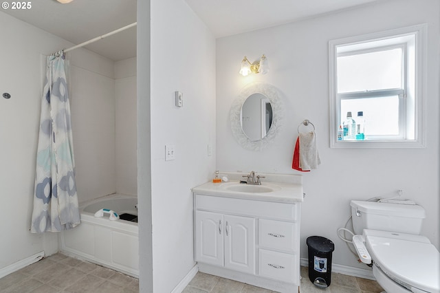 8670 SW Indian Hill Ln, Beaverton, OR 97008 - bathroom featuring vanity and shower / bathtub combination with curtain