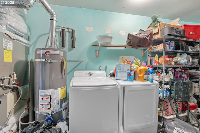8670 SW Indian Hill Ln, Beaverton, OR 97008 - laundry room featuring secured water heater and separate washer and dryer