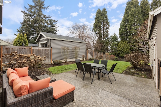 view of patio / terrace with an outdoor living space