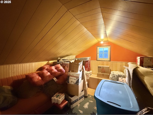 view of unfinished attic