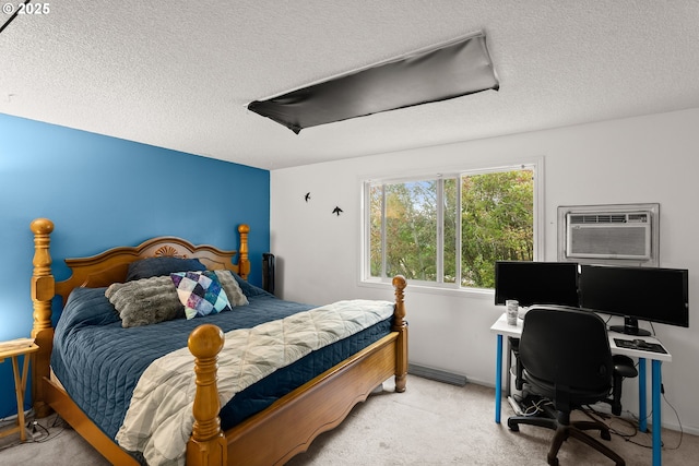 2653 SW 18th Pl, Gresham, OR 97080 - carpeted bedroom with a wall mounted AC, a textured ceiling, and an office area