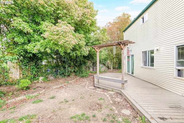 2653 SW 18th Pl, Gresham, OR 97080 - view of yard with a wooden deck, fence, and a pergola