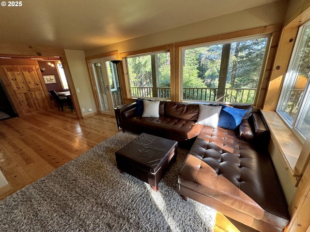 living room featuring wood-type flooring