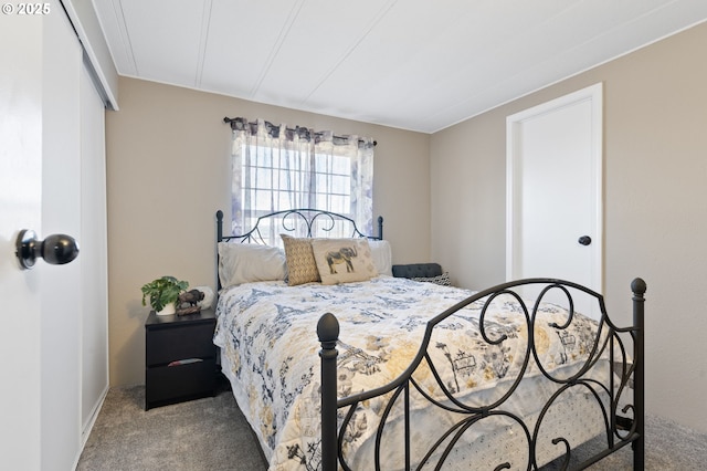 carpeted bedroom featuring a closet