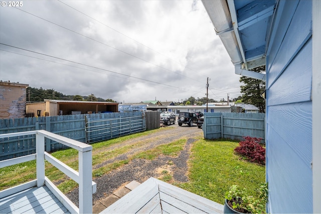 view of yard with fence