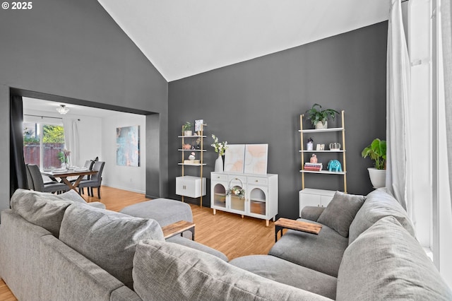 42015 NW Buckshire St, Banks, OR 97106 - living room with high vaulted ceiling and wood finished floors
