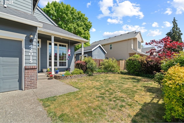 42015 NW Buckshire St, Banks, OR 97106 - view of yard featuring fence and covered porch