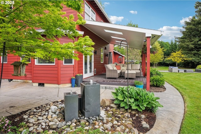 12875 Peggys Pl, Hubbard, OR 97032 - view of patio with french doors and an outdoor hangout area