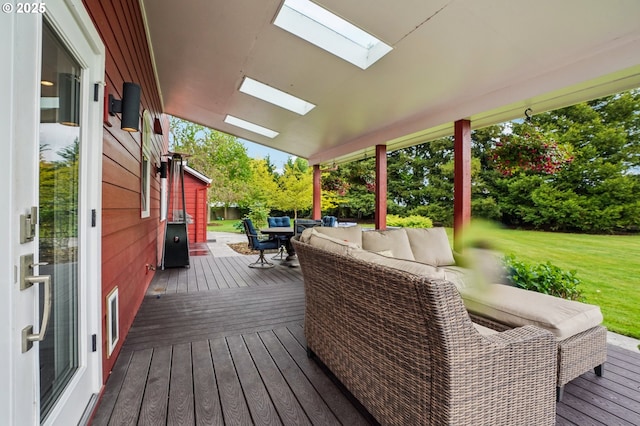 12875 Peggys Pl, Hubbard, OR 97032 - deck featuring outdoor lounge area and a yard