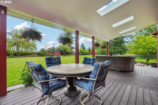 12875 Peggys Pl, Hubbard, OR 97032 - deck featuring a lawn, outdoor lounge area, and outdoor dining space