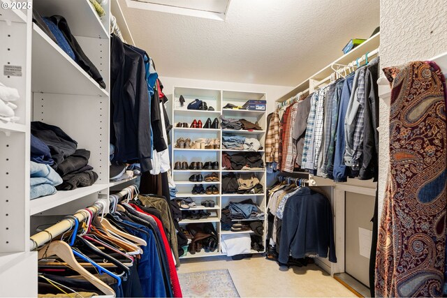 view of walk in closet