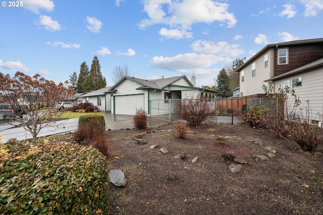 exterior space featuring a garage