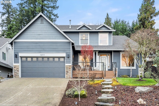 view of front of home with a garage