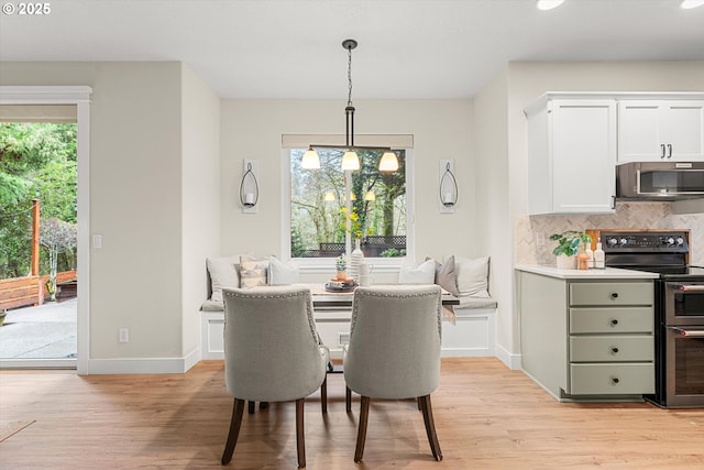 dining area featuring light hardwood / wood-style flooring