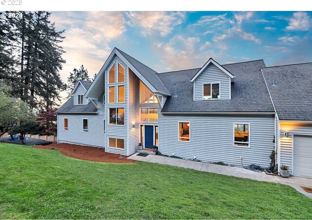 12508 NW Mountain View Rd, Portland, OR 97231 - rear view of house with a lawn