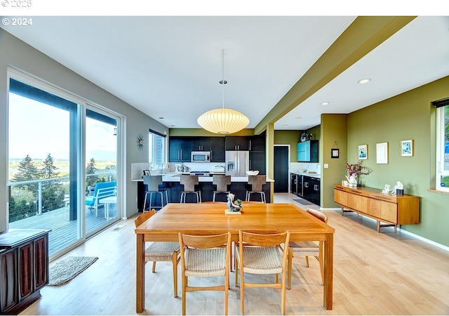 12508 NW Mountain View Rd, Portland, OR 97231 - dining space with recessed lighting and light wood-style floors