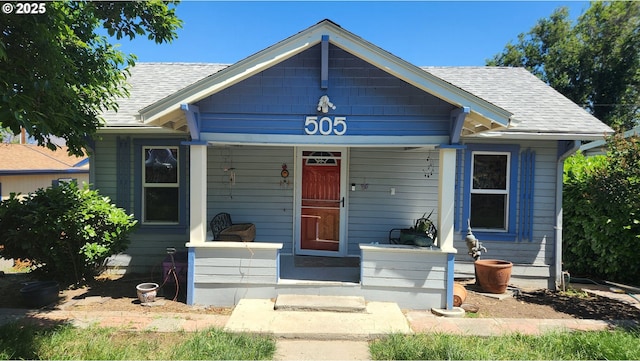 505 E 13th St, The Dalles, OR 97058 - bungalow-style home featuring a shingled roof and covered porch