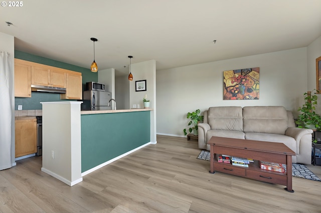 410 NW Uptown Ter Unit 3-B, Portland, OR 97210 - living room with light wood-style floors and baseboards