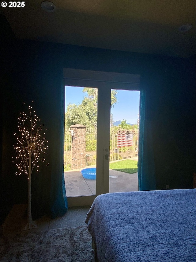 625 St Andrews Loop, Creswell, OR 97426 - bedroom with access to outside, french doors, and carpet