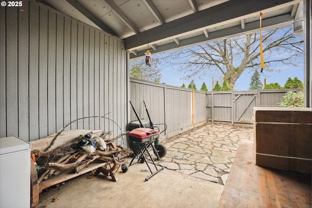 view of patio / terrace featuring a grill