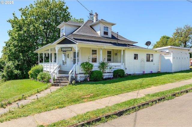 103 NW 4th St, Willamina, OR 97396 - view of front of house with covered porch and a chimney