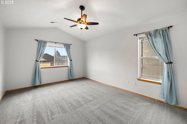 651 NE Anderson Rd, Gresham, OR 97030 - carpeted empty room with a ceiling fan and vaulted ceiling